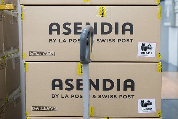 Asendia logo on parcel